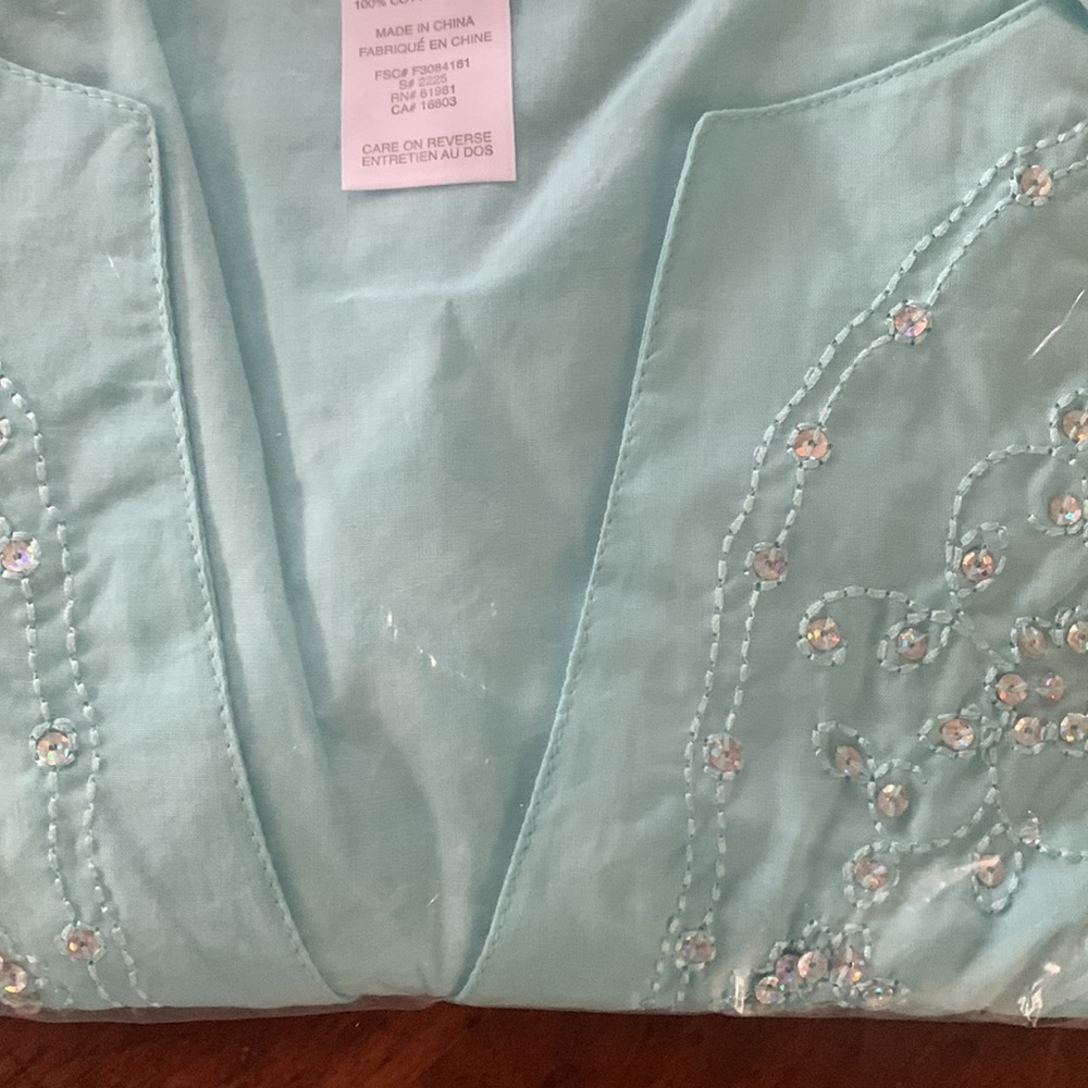 Avon Embellished Woven Tunic Women’s Top 100% Cotton - Picture 7 of 11